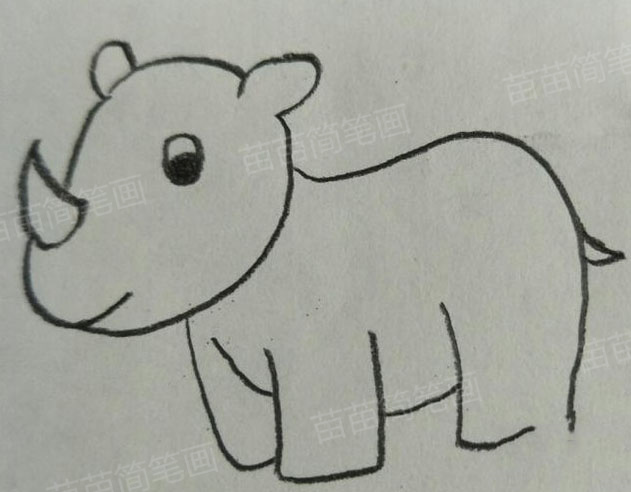小犀牛简笔画教程
