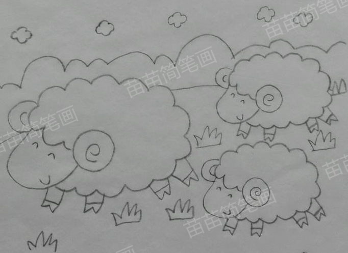 如何绘制小羊的午餐简笔画