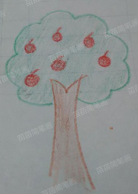 苹果树简笔画教程：简单又美观的画法