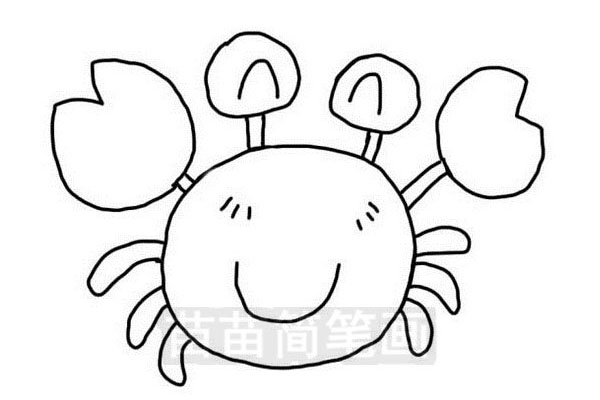 简单又漂亮的螃蟹简笔画绘制方法