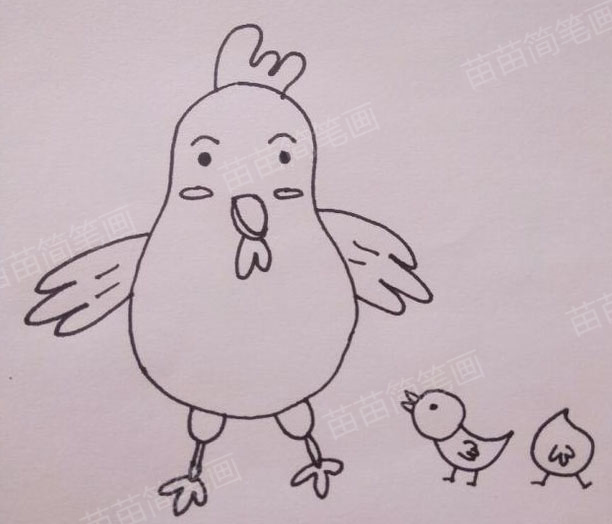 小鸡简笔画教程：简单又好看的画法