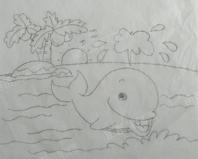 小鲸鱼简笔画教程