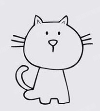 如何画可爱又简单的小猫咪简笔画
