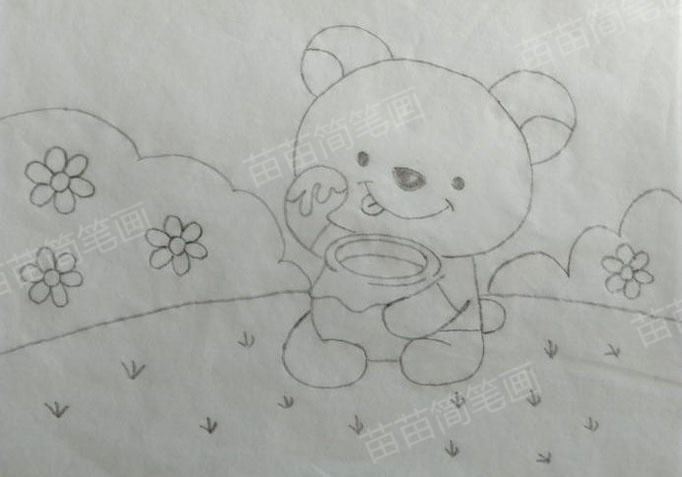 小熊吃蜂蜜简笔画教程