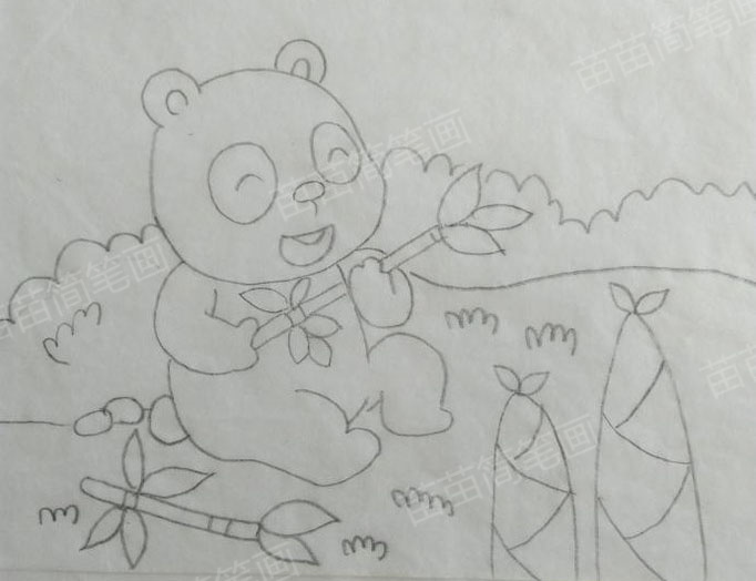 如何绘制熊猫简笔画教程第三部分