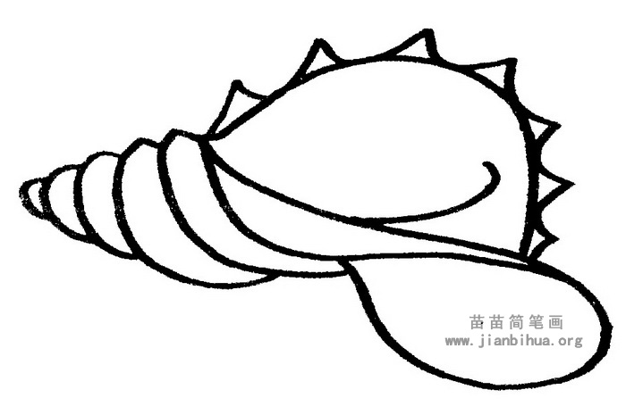 海螺简笔画教程,儿歌与海洋生物知识