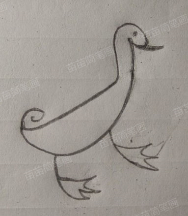 小鸭子简笔画教程：如何绘制可爱又简单的鸭子