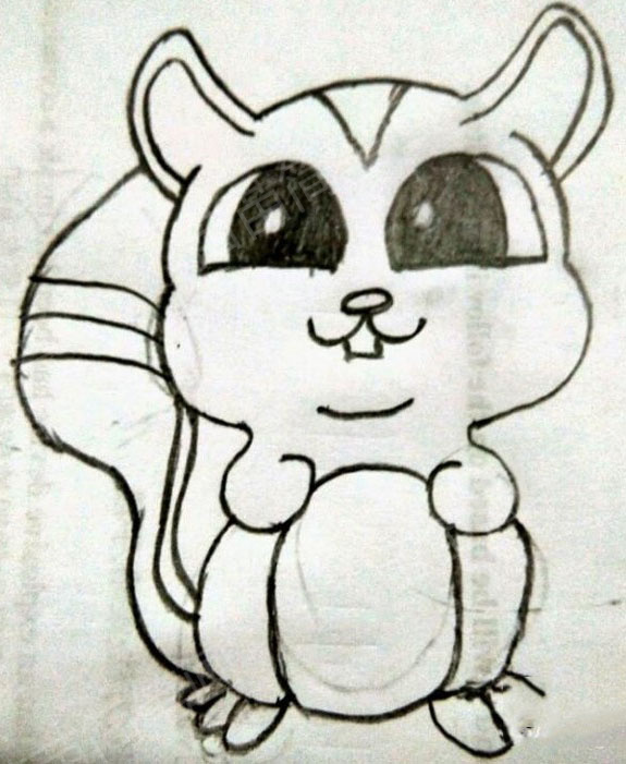 小松鼠简笔画教程：简单易学，让你轻松画出可爱的小松鼠