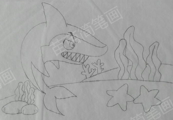 鲨鱼简笔画教程：轻松画出漂亮鲨鱼