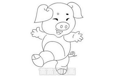 小猪简笔画教程：如何画出简单又漂亮的猪猪(二)