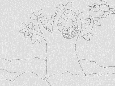 大树与小鸟简笔画教程，教你如何画出生动形象的简笔画