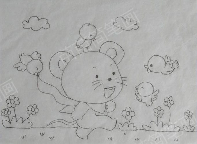 小老鼠简笔画教程：如何绘制可爱又简单的卡通形象