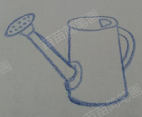 如何绘制简单的浇花喷水壶简笔画