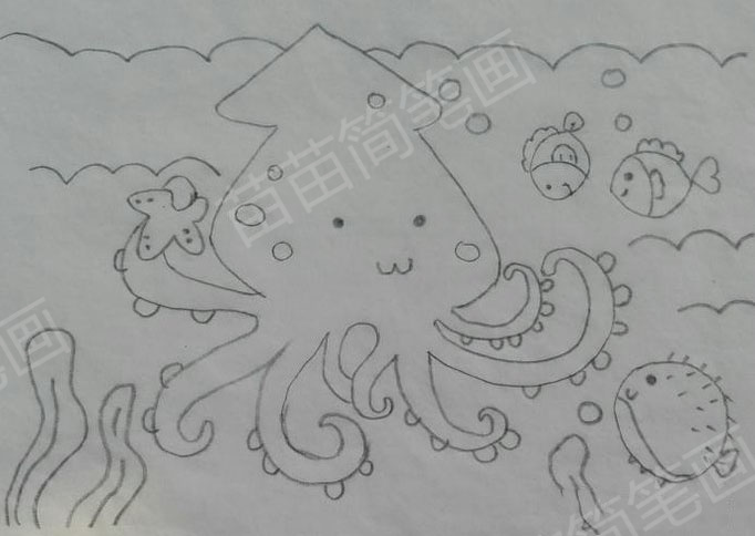 如何绘制简单又好看的章鱼简笔画