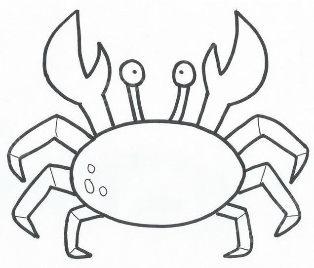 螃蟹简笔画教程：如何绘制可爱又简单的螃蟹