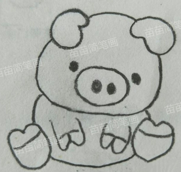 小猪简笔画教程：如何绘制可爱又简单的猪猪
