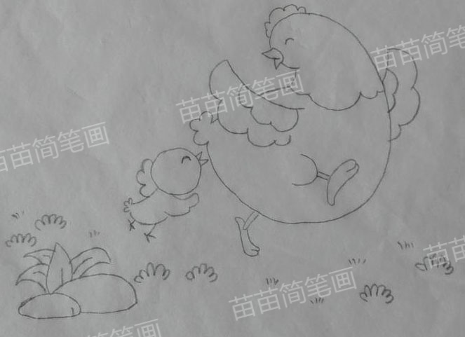 如何画出简单的鸡妈妈简笔画