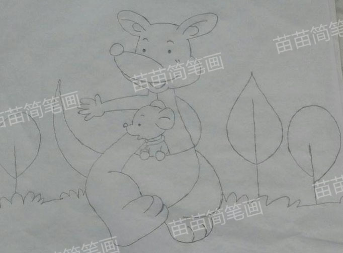 袋鼠妈妈简笔画教程：如何画出简单又漂亮的袋鼠妈妈