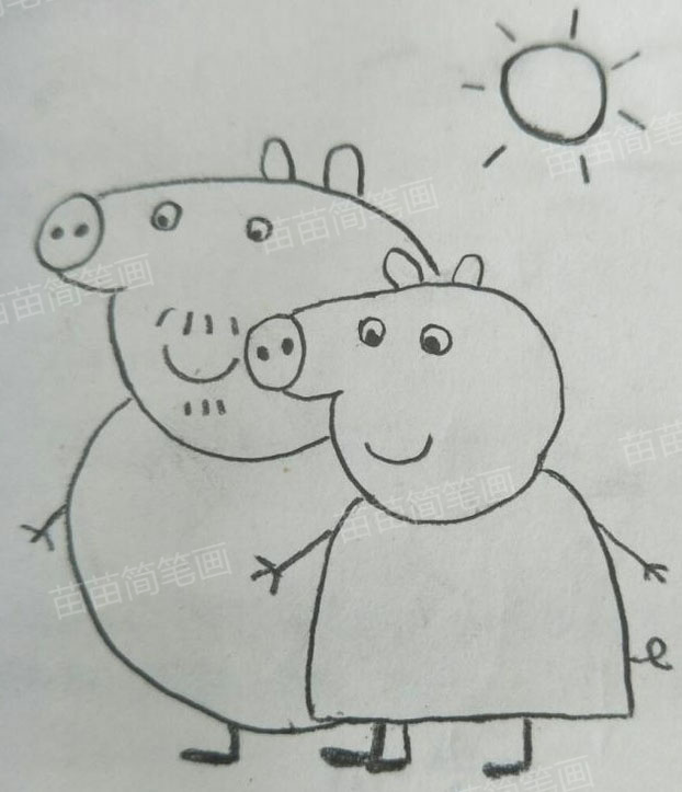 猪爸爸猪妈妈简笔画怎么画，猪爸爸猪妈妈简笔画简单画法