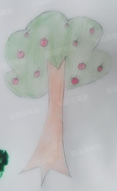 苹果树简笔画教程：简单又美观的画法