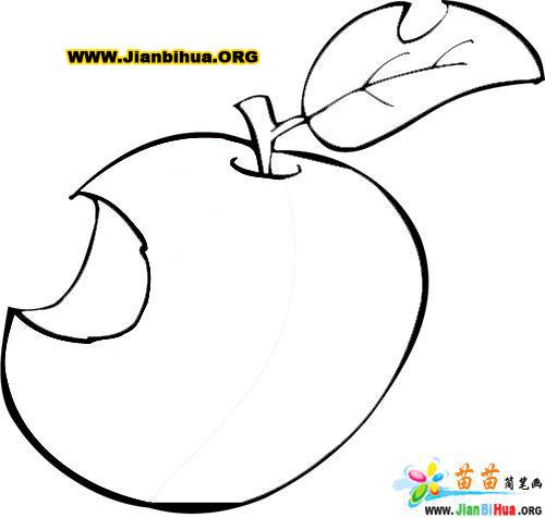苹果简笔画图片8张,手绘苹果图案,儿童画苹果