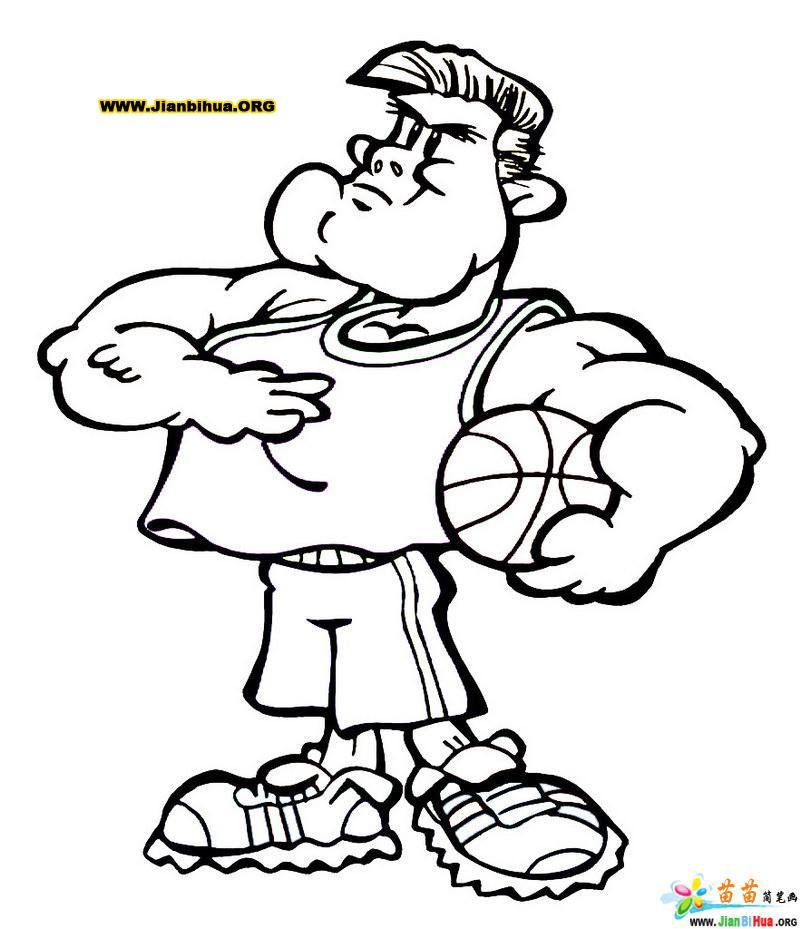 卡通篮球运动员简笔画图片