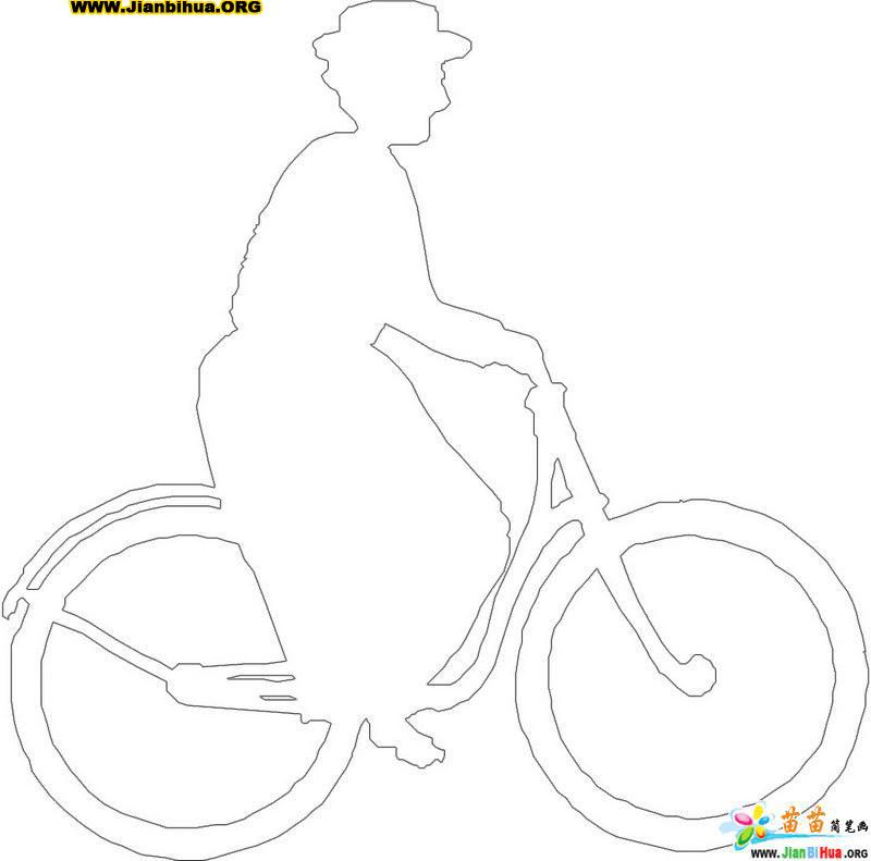 精选：手绘骑自行车简笔画