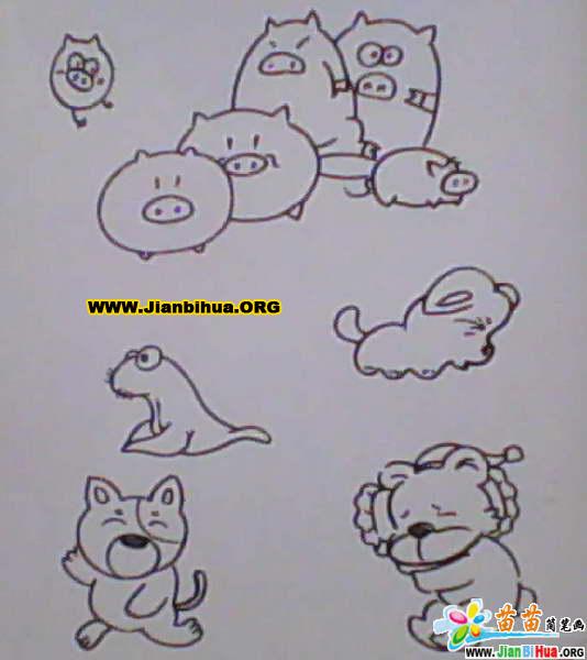 小学生卡通简笔画,《快乐小画家》34张,免费下载