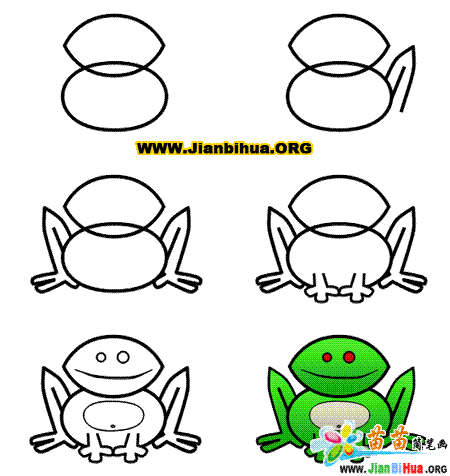 教你如何画卡通青蛙简笔画