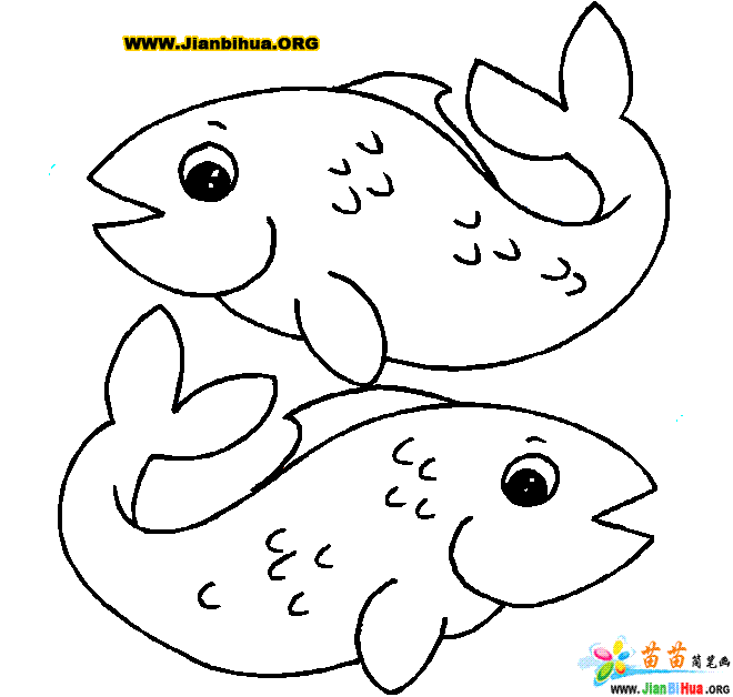 鱼的简笔画66种，绘画技巧及详细步骤