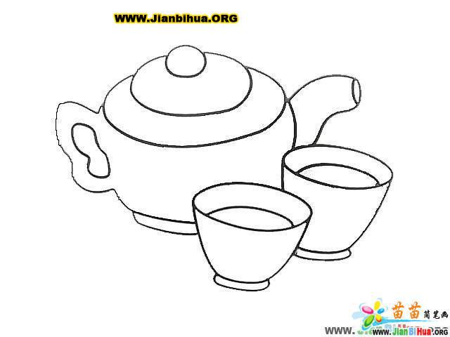 中国茶具简笔画图片展示