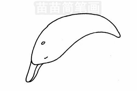 海豚简笔画图片步骤三
