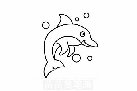 海豚简笔画教程，图片步骤详解