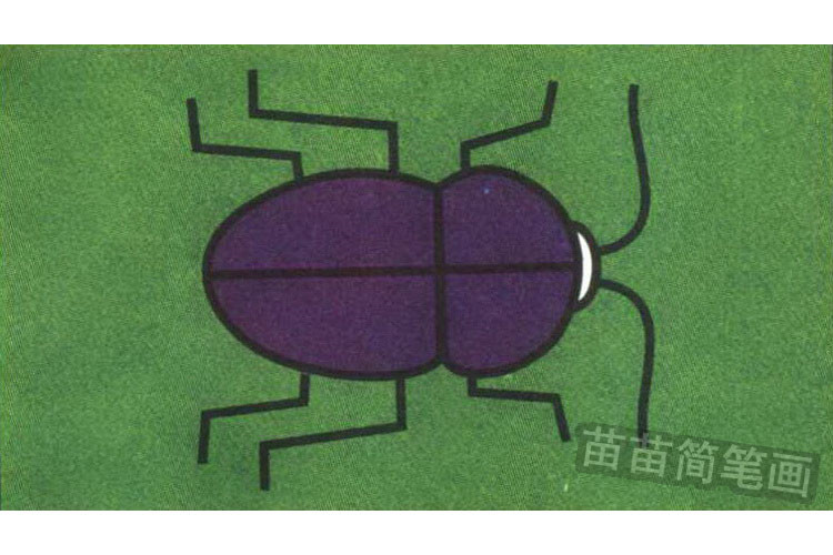 甲虫彩色简笔画图片